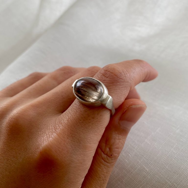 Black Rutilated Quartz Ring